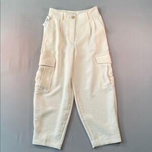 Aritzia Wilfred NEW Beyond Cargo Relaxed Japanese Light Birch Crepe Barrel Pants